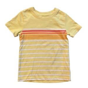 Cat & Jack 3T Yellow and Orange Striped Tee t shirt short sleeve crewneck